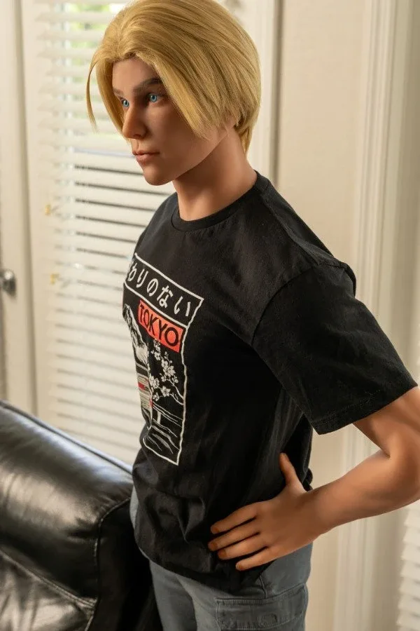 (Free Random 2nd Head, 2 Penis) Blonde Male Sex Doll Eric 170cm view 2