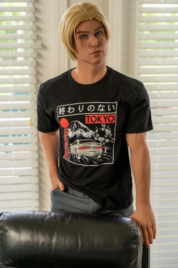 (Free Random 2nd Head, 2 Penis) Blonde Male Sex Doll Eric 170cm